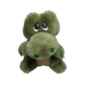 Vintage Dakin Green Alligator with Plastic Eyes 5.5 Plush Stuffed Animal